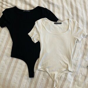 Naked Wardrobe Ribbed Scoop Bodysuits